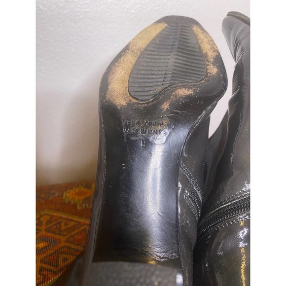 VINTAGE Vero Cuoio Black Leather Italian Booties 9 - Picture 3 of 7